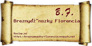 Breznyánszky Florencia névjegykártya